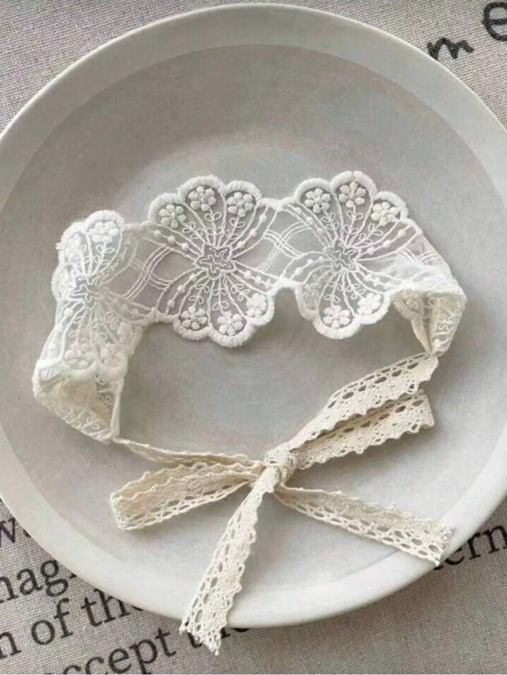 Cream Lace headband